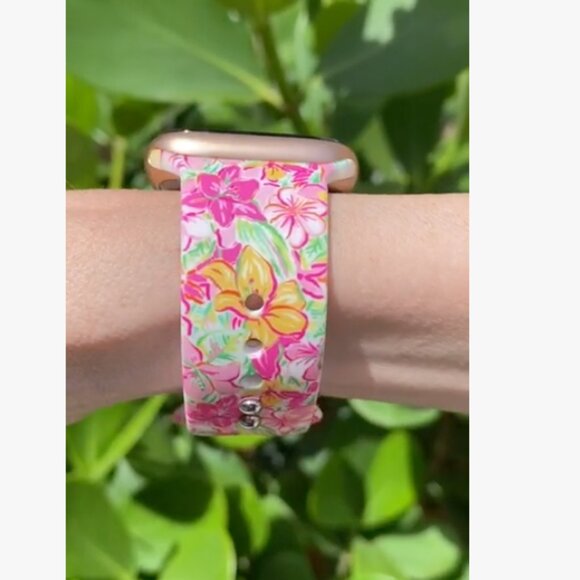 🌸 Printed Silicone Watch Band Compatible with Apple Watch - Picture 7 of 9